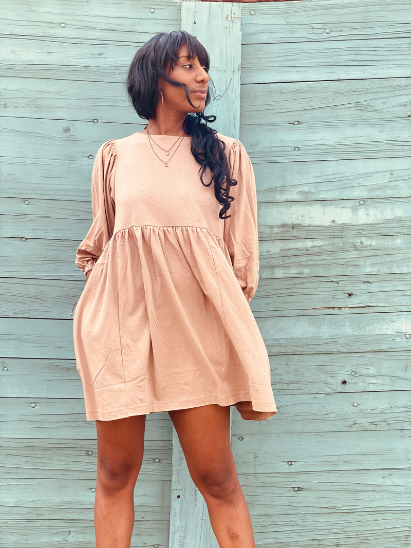 Long Babydoll Dress Shopee Smocked Babydoll Dress Puff Sleeve