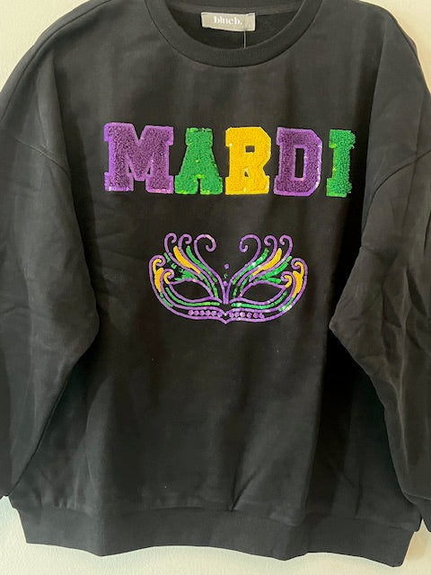 MARDI GRAS MASK SWEATSHIRT